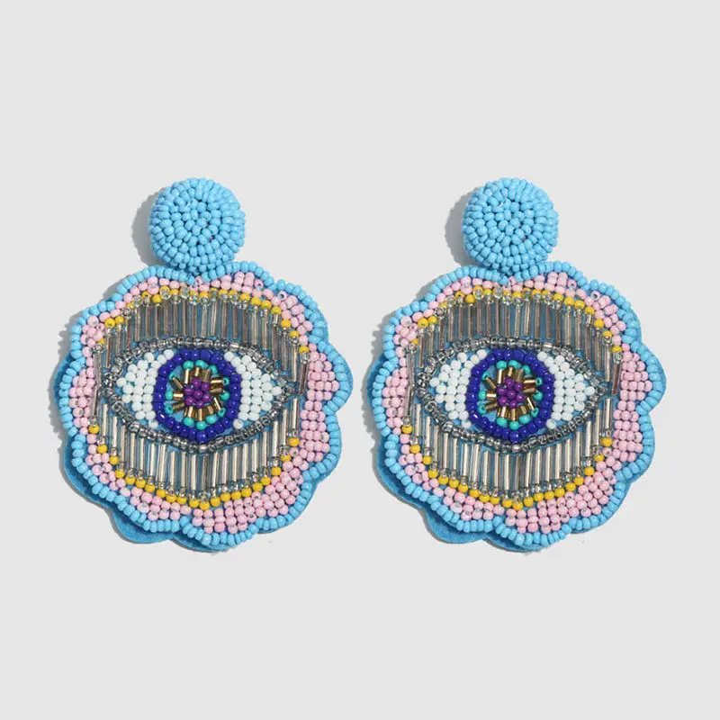 2019 Bohemian Handmade Beads Big Eye Tassel Drop Earrings For Women Wedding Trendy Girls Party Gift Statement Earrings