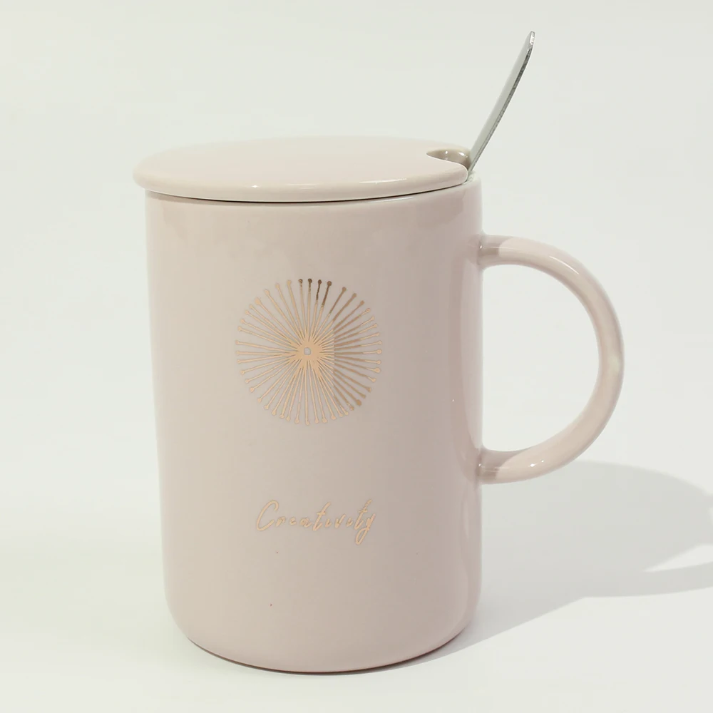 Новая офисная Питьевая чашка кофейная чашка Лотос розовые кружки 450 мл керамические чашки