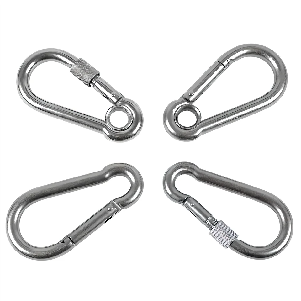 DIN5299 Stainless Steel Carabiner Carbine Snap Hook Spring Buckle Key Ring carabine Heavy Duty For Camping hiking