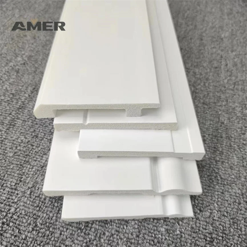 AMER Polyurethane Customized Baseboard Moulding Waterproof Decoration Ps Skirting