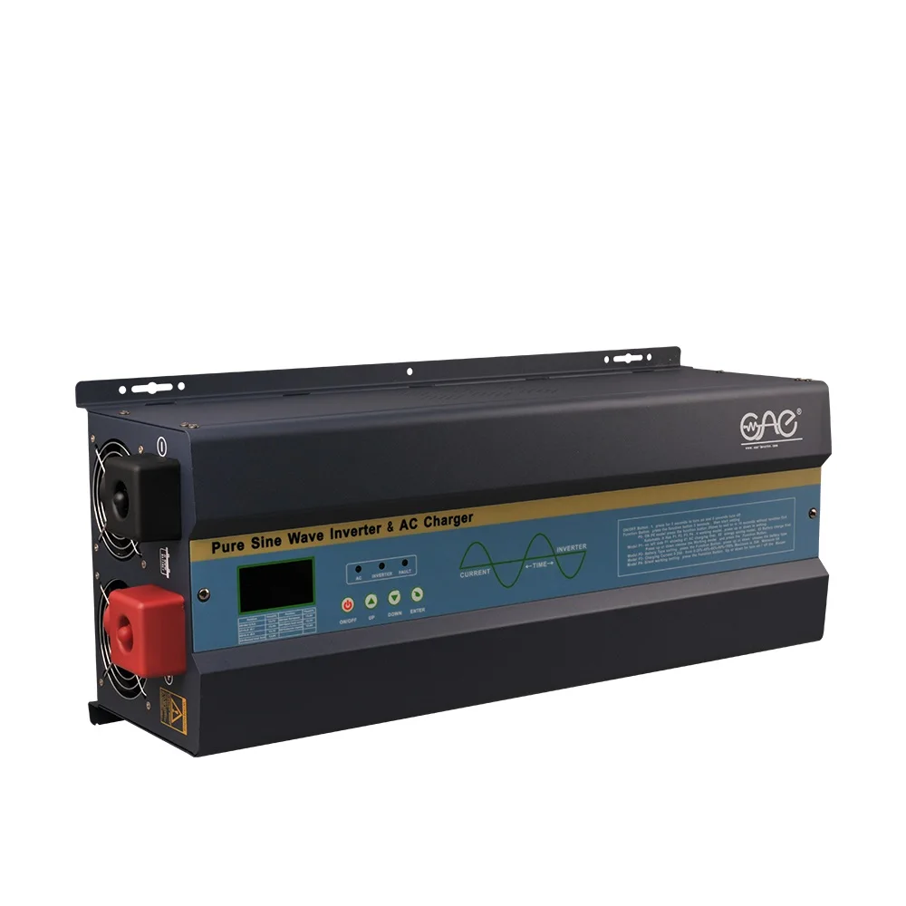 6 кВт, 24 В, инвертор с немодулированным синусоидальным сигналом, 6000 Вт, 220 В, инвертор постоянного тока в переменный ток, низкочастотный солнечный инвертор, Встроенный зарядное устройство переменного тока