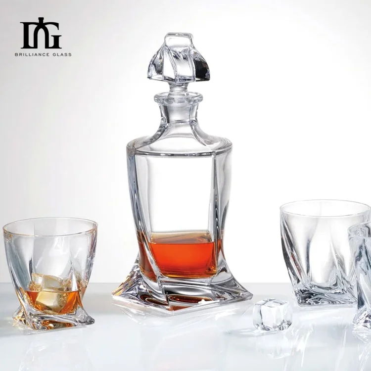 In Stock500 ml Glass Home Bar Party Clear Whiskey Wine Bottle Decanter Dispenser for Liquor Bourbon Wine