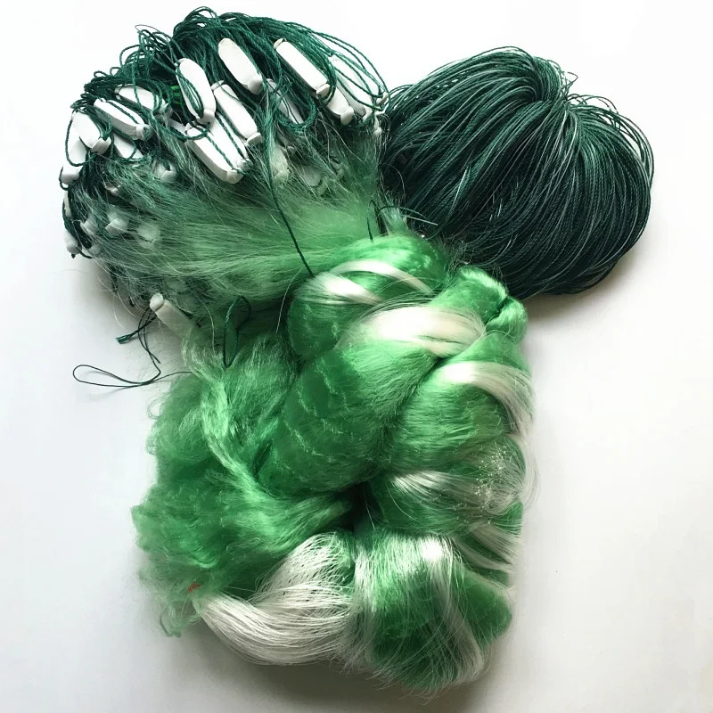 Wholesale nylon monofilament gillnet three layer fishing nets lead float and rope rede de pesca all sizes
