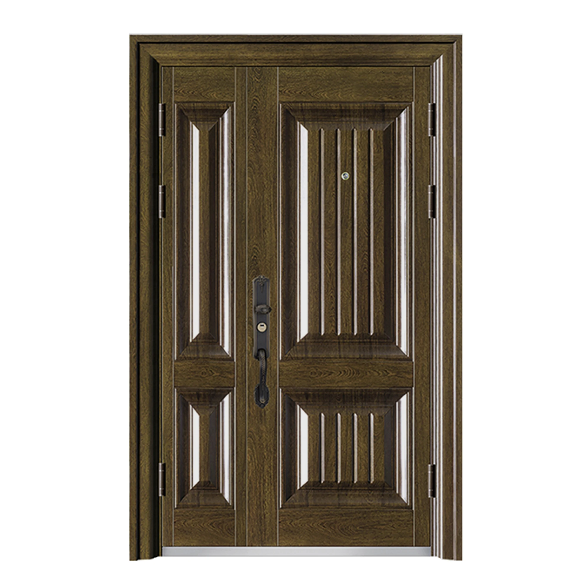 OEM Reasonable Price Stamped Steel Door Sheet Safety Exterior Wall Entrance Metal Steel Door Front Entry Door With Glass