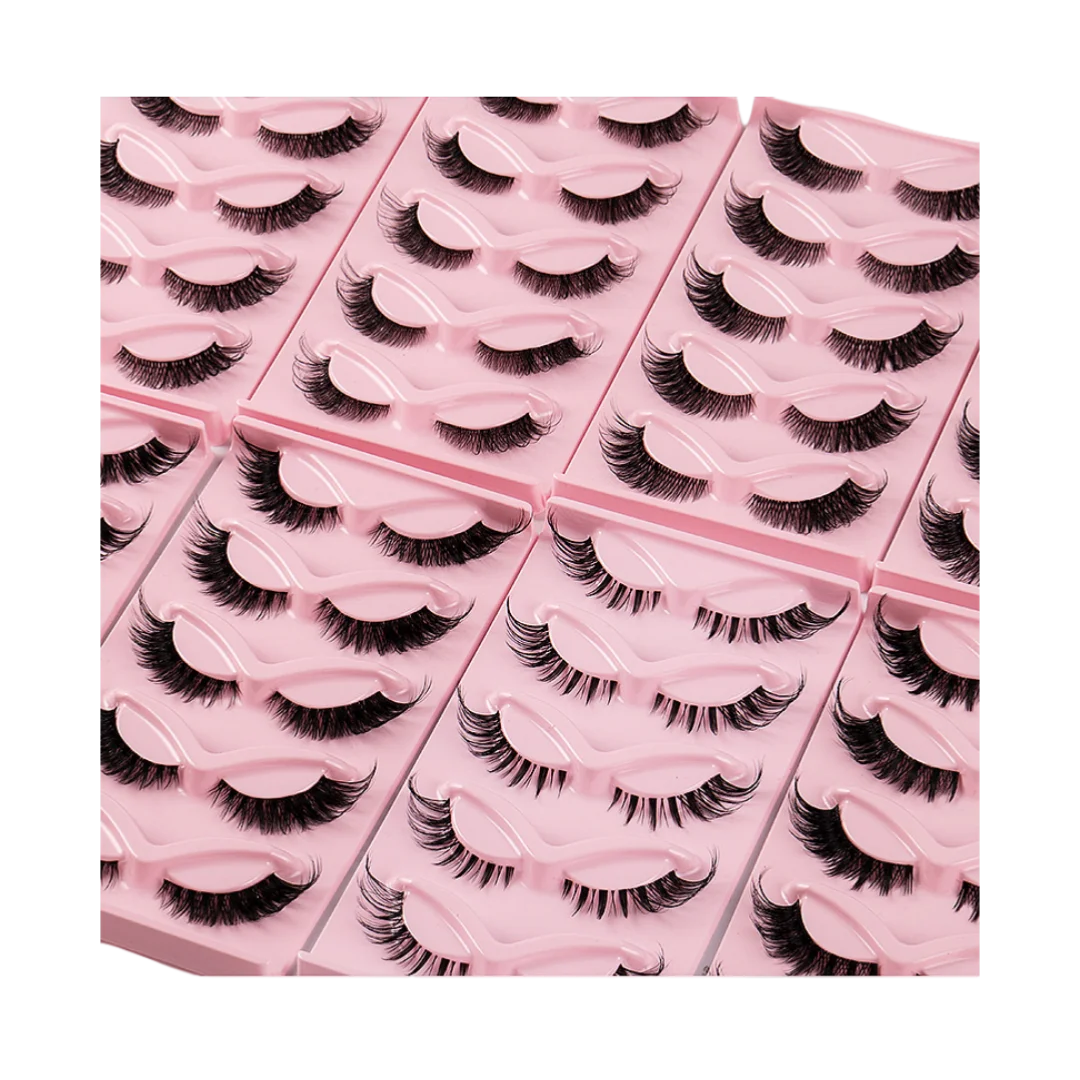 5 Pairs Fake Eyelashes wholesale Natural Tapered Half Lashes Fox Eye Winged Cat Eye Fake Lashes Extension Makeup Cat Eye Lashes