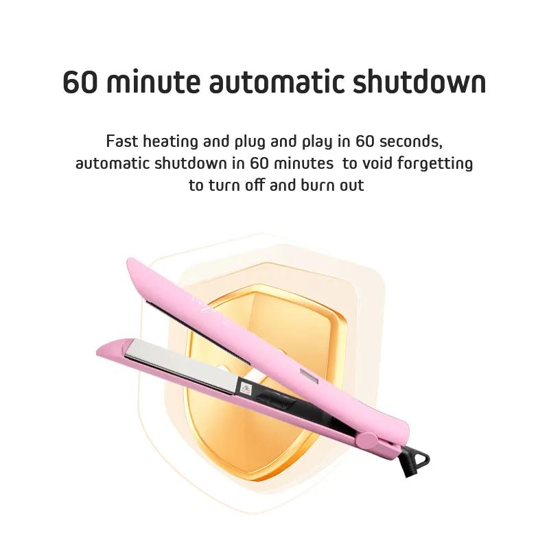 Hair Styling Wholesale Fashion PTC Plate Hair Straighteners with LED Display Hair Straightener Flat Iron Nano Titanium