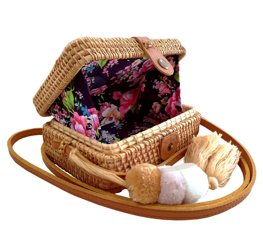 Cheap Factory Price Straw Bags Bali Woven Rattan Bag straw bags