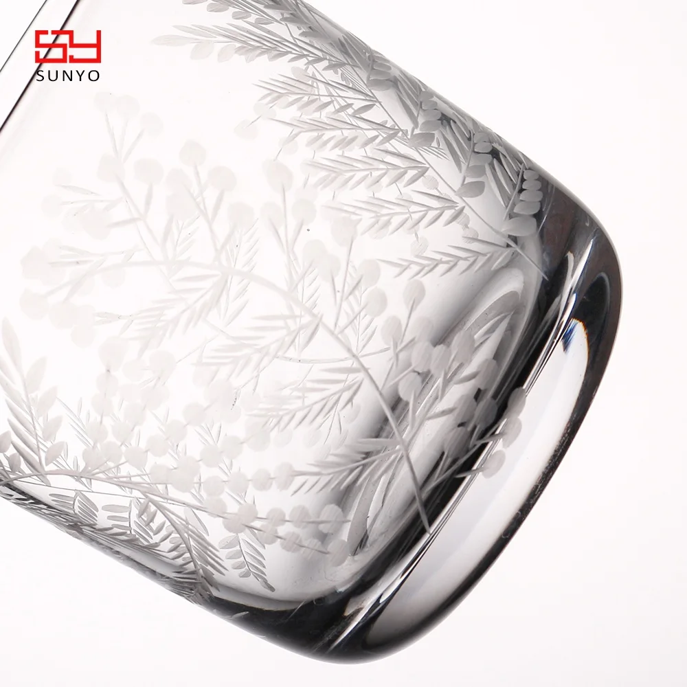 11oz Handblown Fashion Clear Engraved Custom Drinking Water Glass