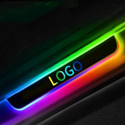 wireless Car Led Illuminated logo lumiere a pedal voiture light pcs long neon pedal welcome door Sill scuff Plate with led