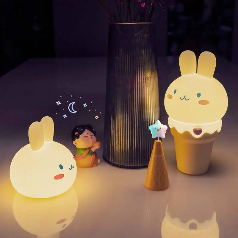 Ice cream Rabbit silicone room night light projector for sale