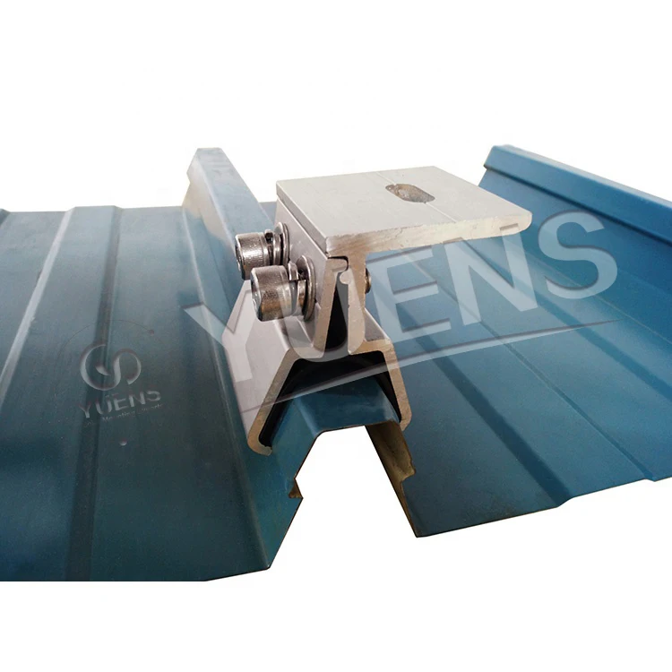 Yuend high quality stainless steel aluminum solar panel roof mount roofing sheets clip locks standing