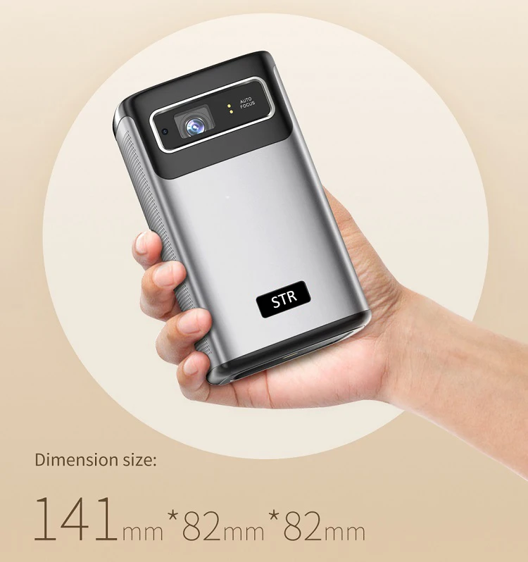 smart mini Portable Proyector 280 ANSI Lumens 2.4+5G Dual-band Wi-Fi  BT5  DLP 3D Hologram Projectors 4K Built-in battery