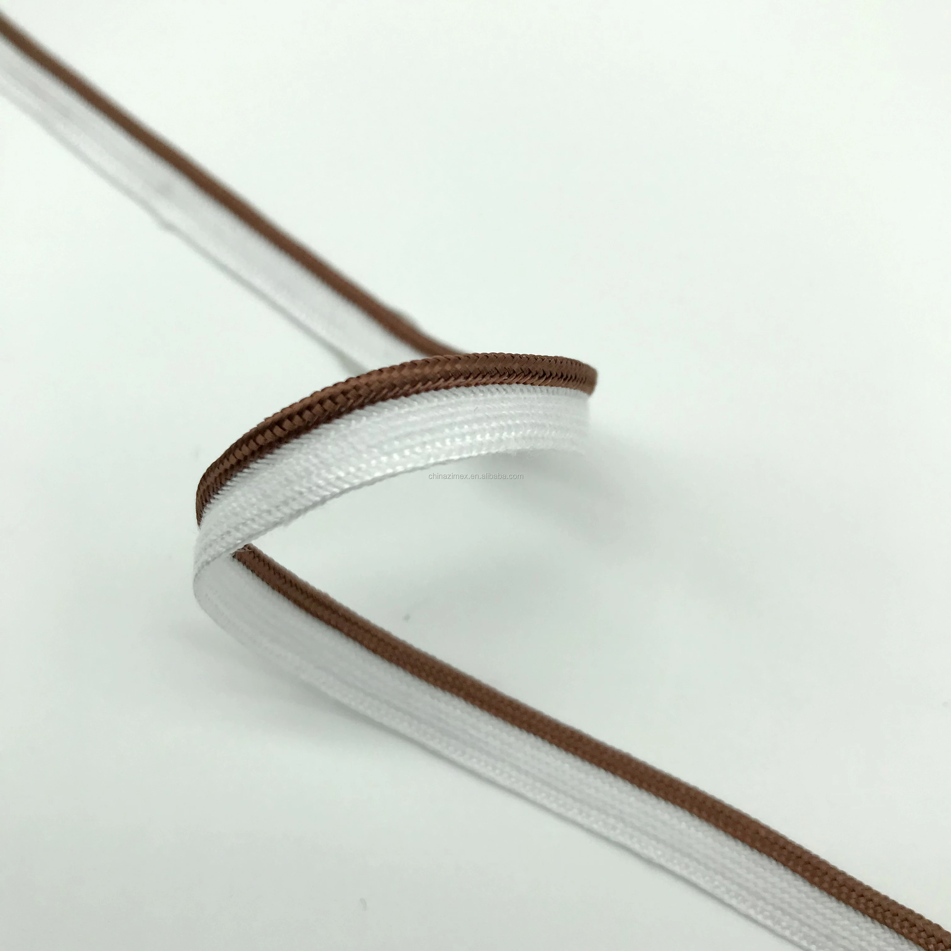 9mm brown flat soft bias piping rope for bags
