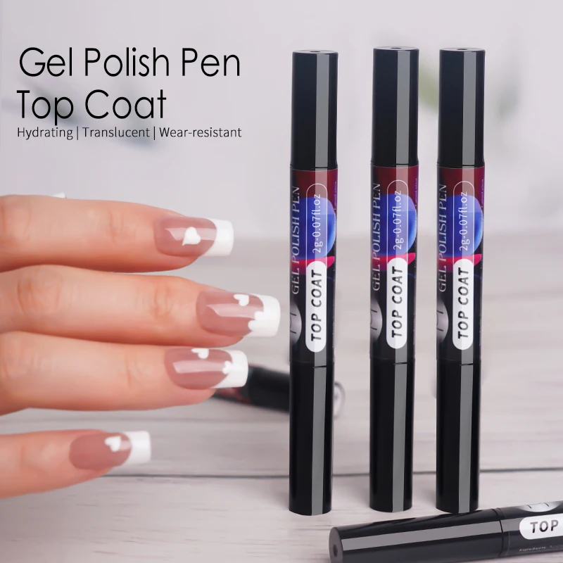 R S Nail Factory Wholesales Gel Polish Pen Top Coat Nail Art Painting No Need Base Gel Top Coat 3 In 1 Soak Off One Step Gel