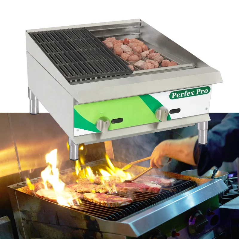 Gas barbecue grill charbroiler bbq grill machine commercial charbroil lava rock grill BTU 35,000 burner