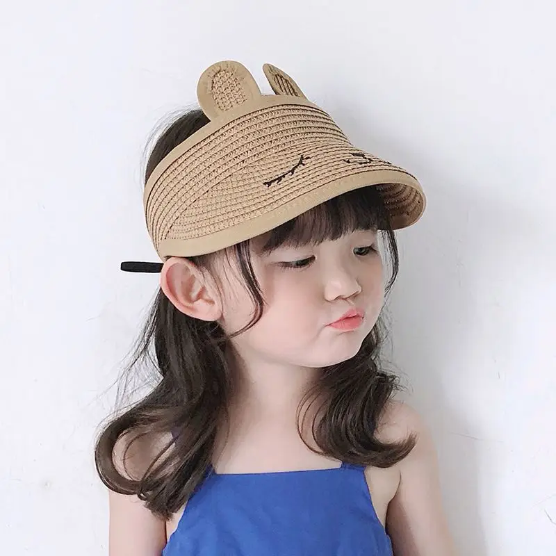 Summer Baby Boys Girls Beach Sun Visor Hat UV Protection Adjustable Packable Kids Toddler Straw Sun Hat