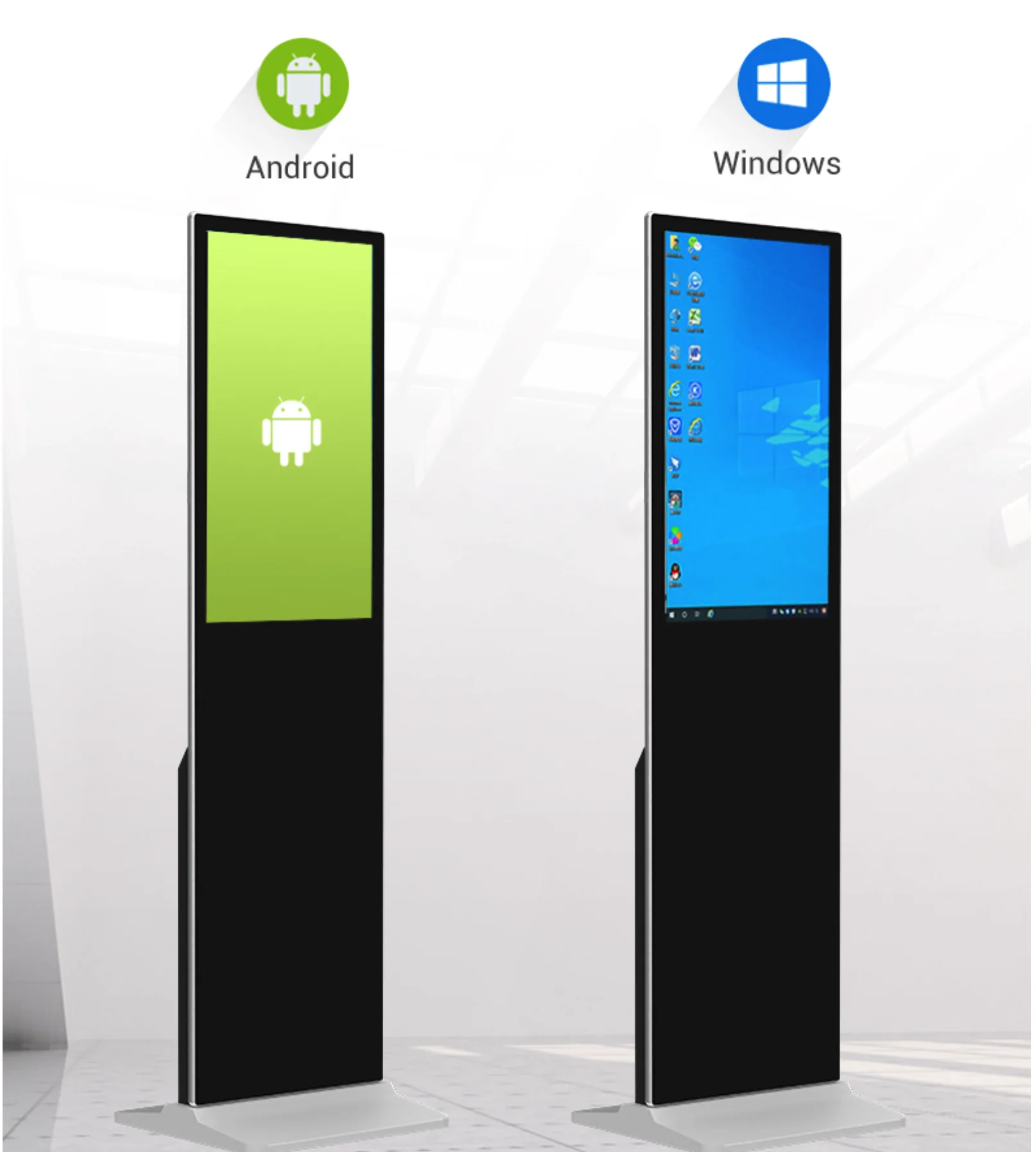 32 To 55 Inch Floor Stand Advertising Kiosk Lcd Advertising Kiosk Player Vertical Digital Signage Display