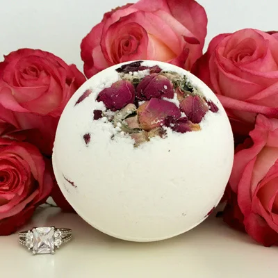 100% Natural Skin Care handmade Exfoliating private label bath fizzer with ring