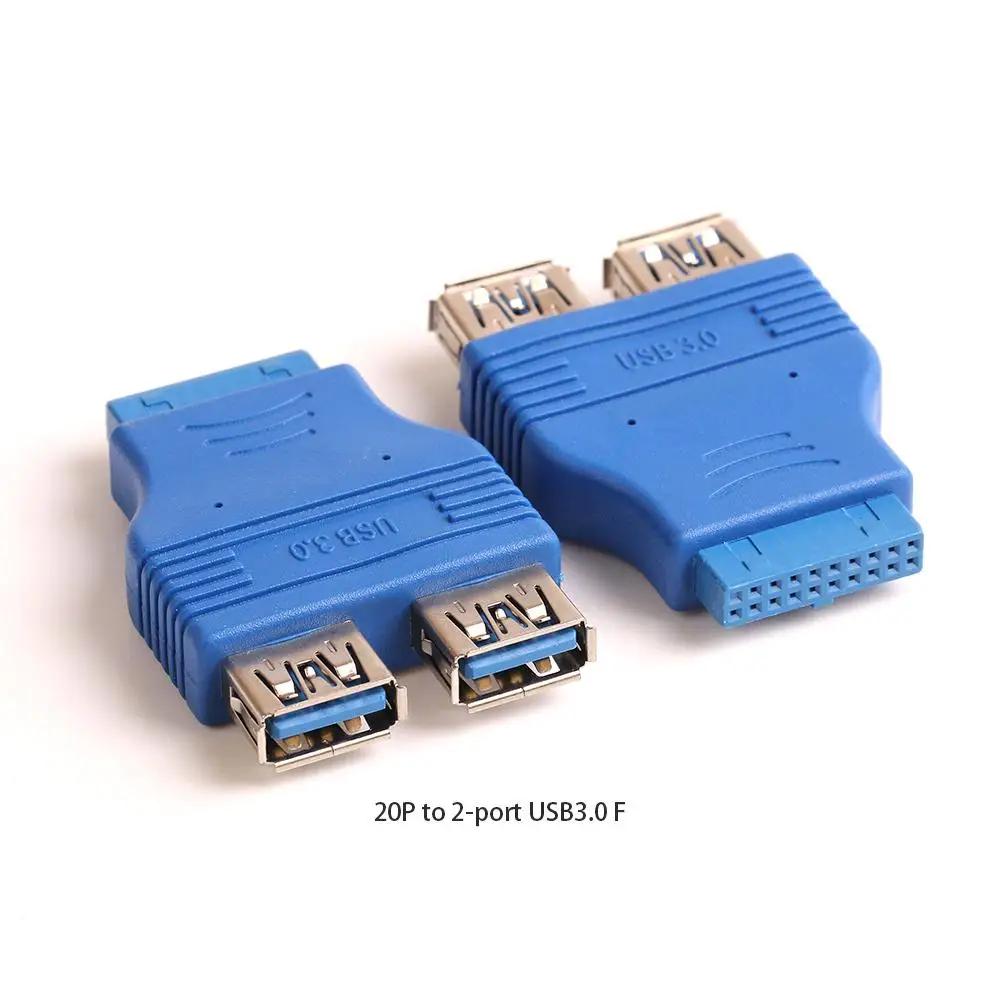 USB 3.0 20-Pin to Dual USB A Female Adapter 20 Pin Header Motherboard adapter 20 Pin Box Header Female Slot