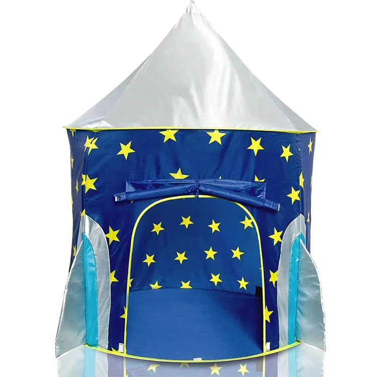Складная ракета корабль палатка ребенок пространство Играть Дом космический для Детей Космический тематический вид всплывающие звезды играть синий тент
