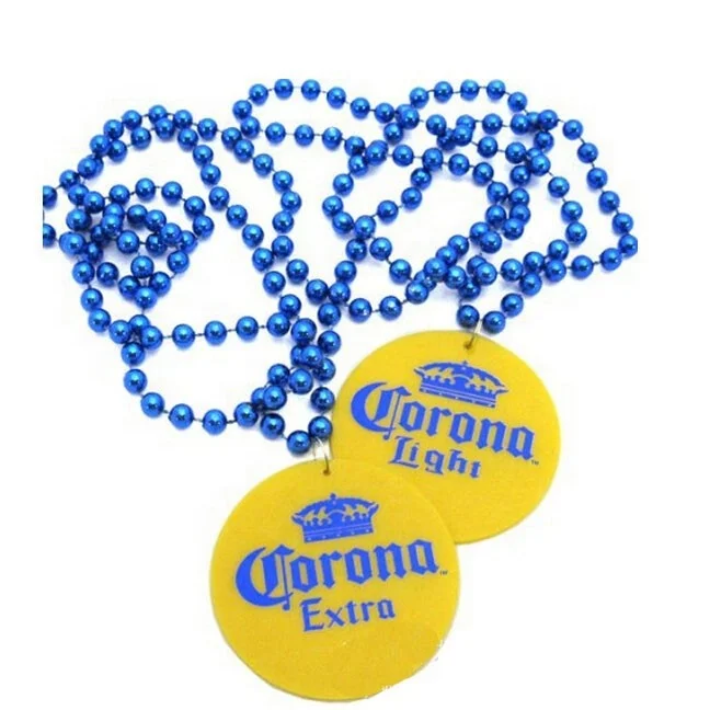 Custom Logo Printed medallion Mardi Gras Beads Necklace