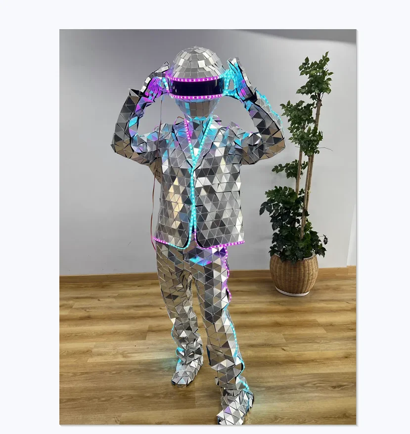 Hot sale Cheaper price LED & Mirror man costume helmet with remote controller for sale