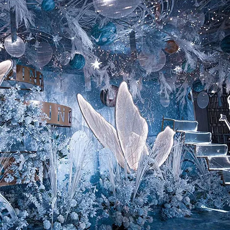 2022 New Stage Backdrop Large Giant Butterfly Background For Luxury Wedding Led Backdrop Decor