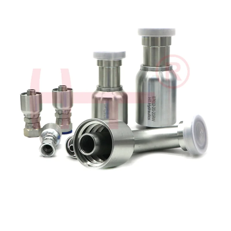 SAE 6000 PSI Spiral ONE PIECE Hose Pipe flange fitting Crimped ferrule  87612RW 87692RW