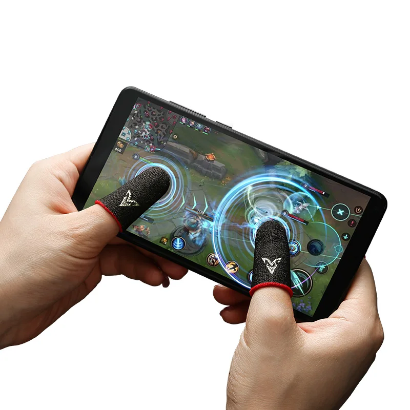 Mobile Games Anti-Sweat Fingertips for gaming smartphone Game Touch Screen Finger cot 24-Pin silver fiber finger