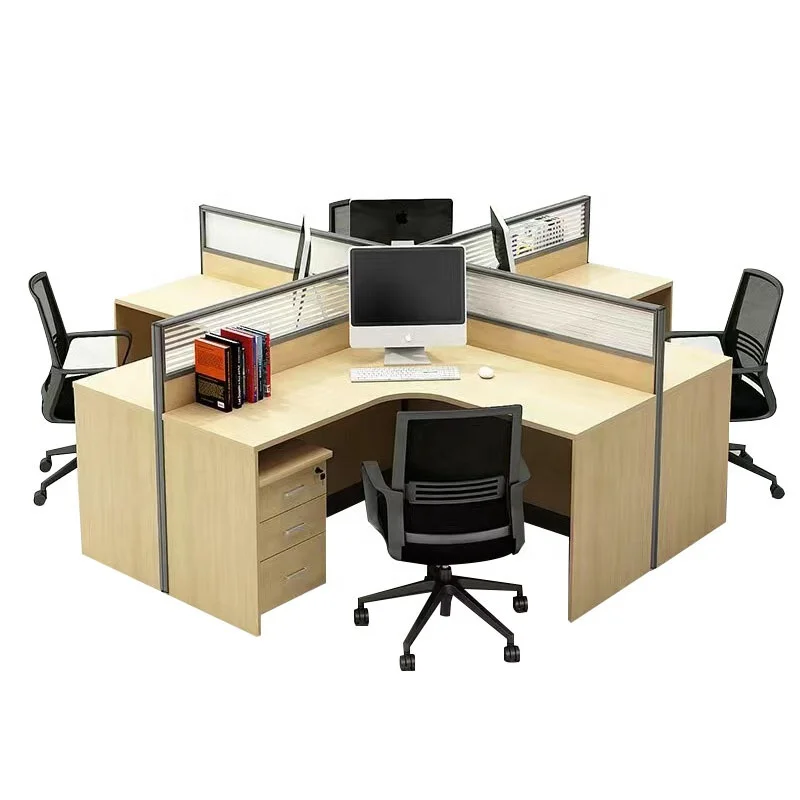 
 Cubicle Foshan manufacturer modern aluminium type office desk workstation 4pesons call center office screens  