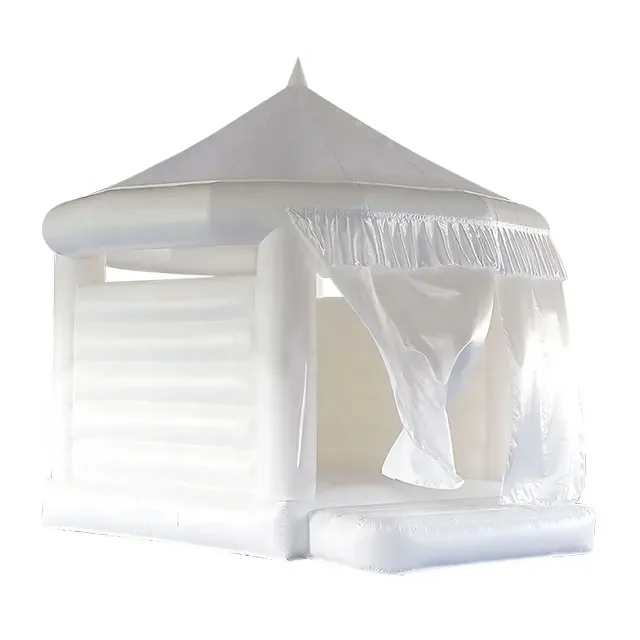 Hot Sale Inflatable Castle Wedding White Inflatable Trampoline with Roof and Blower New Bounce House