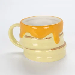 Custom 3D Funny Yellow Bread Butter Campagne Shape Ceramic Coffee Milk Mug