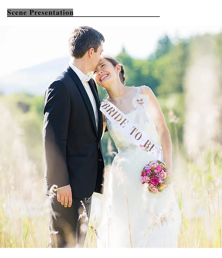 Bachelorette Party Accessories Set 3Piece Gold Bridal Wedding Party Decoration Accessories-Bride to Be Sash and Bride Headband