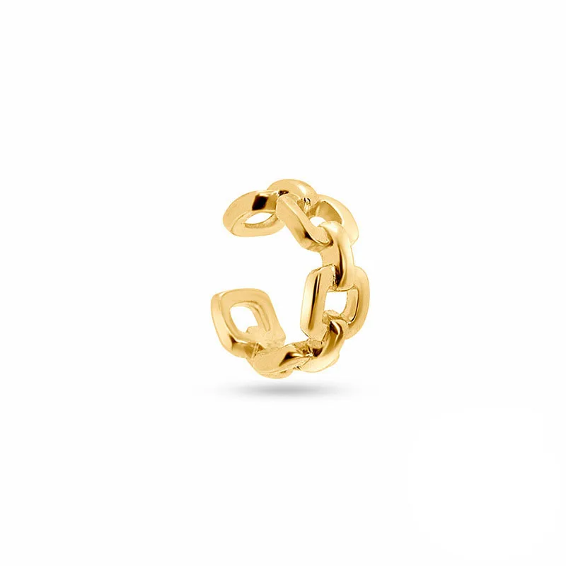 JCA 925 Silver Link Chain Cuff Earring Fashion Jewelry Factory Gold Vermeil Zirconia