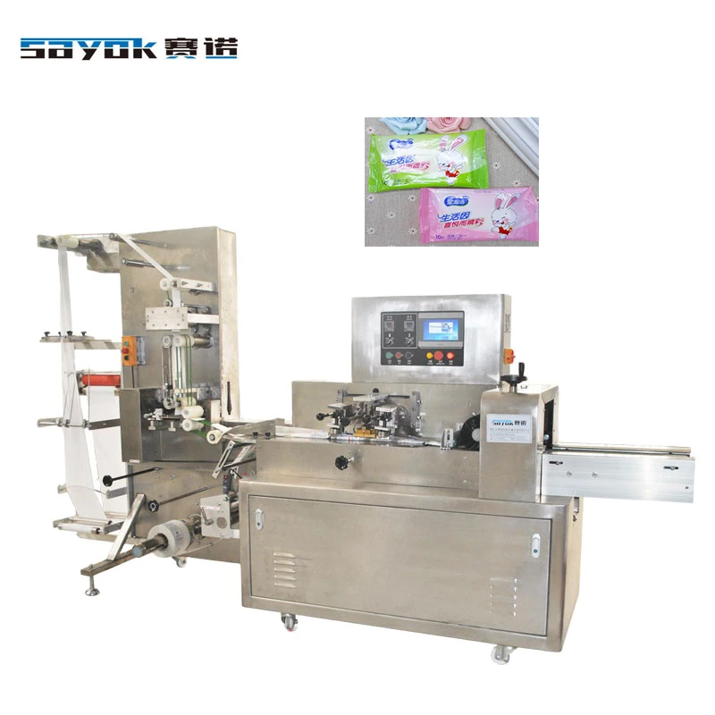 High productivity wet tissue production line 5-20 pcs wet wipes packing machine with automatic slitting