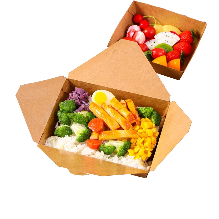 Disposable custom printed white kraft noodle box for food