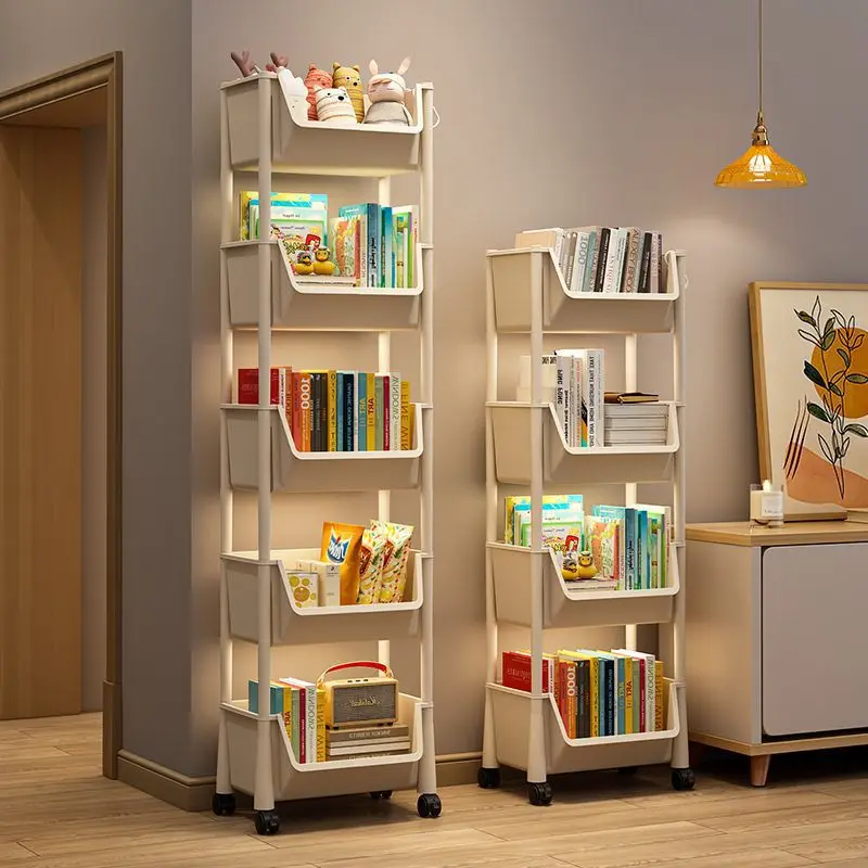 2025 New Style Plastic Storage Shelf Rack Rolling Storage Cart Multi-Layer Organizer Trolley For Kitchen Bathroom Home Office