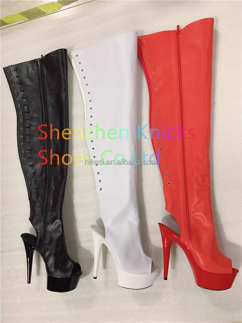 15cm high boots with knee-high boots clubs Cosplay pole dancing shoes boots After fine hairtail mouth high knee-high boots