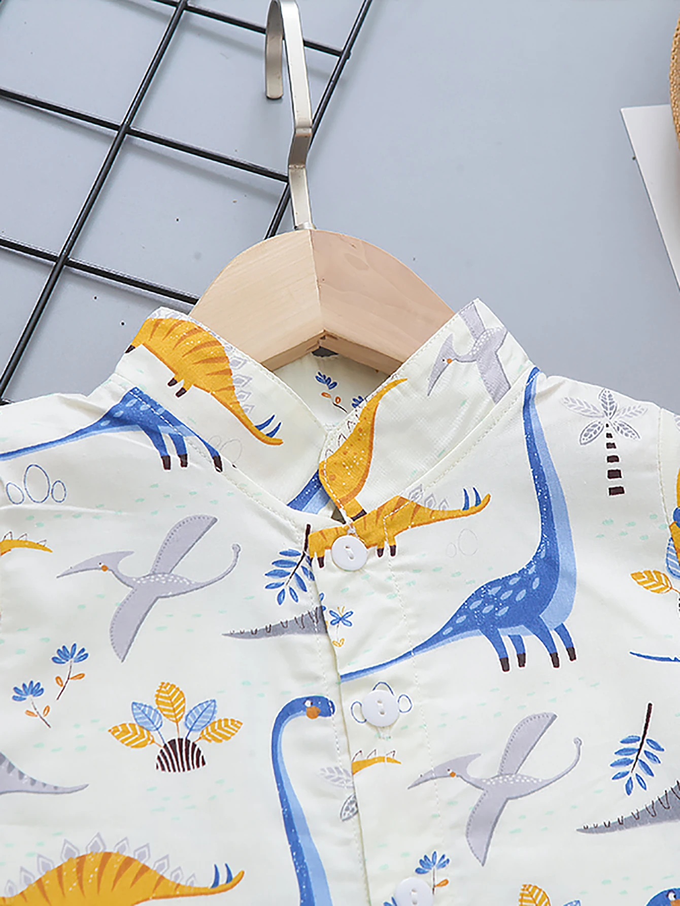 
Kids Cltothing Wholesale New Summer Short Sleeve Print Animal Cotton Casual Top Boy Shirt 