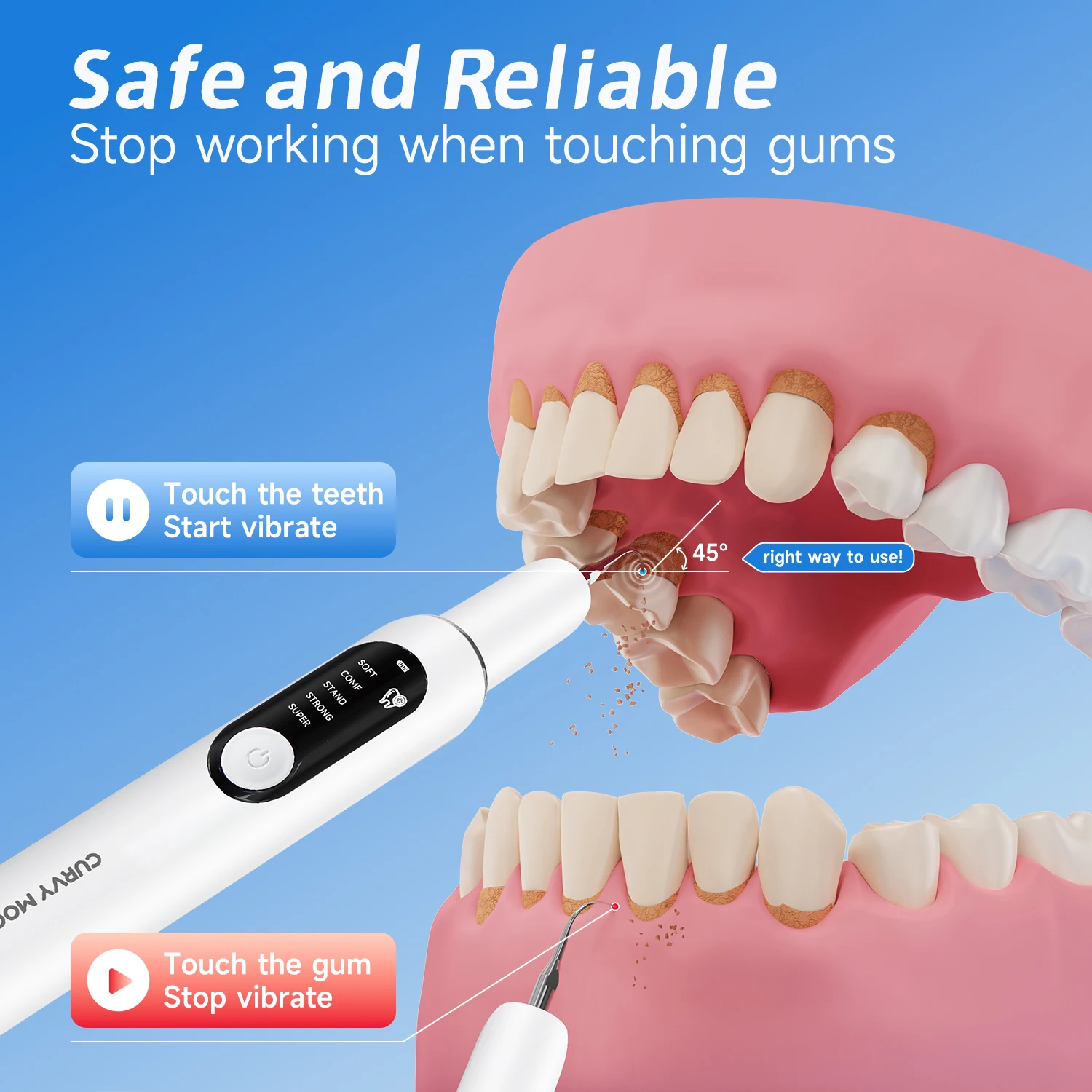 Portable Ultrasonic Tooth Whitening Device IPX7 Dental Scaler Deep Cleaner Vacuum Cleaner Tartar Multi-purpose Accessories