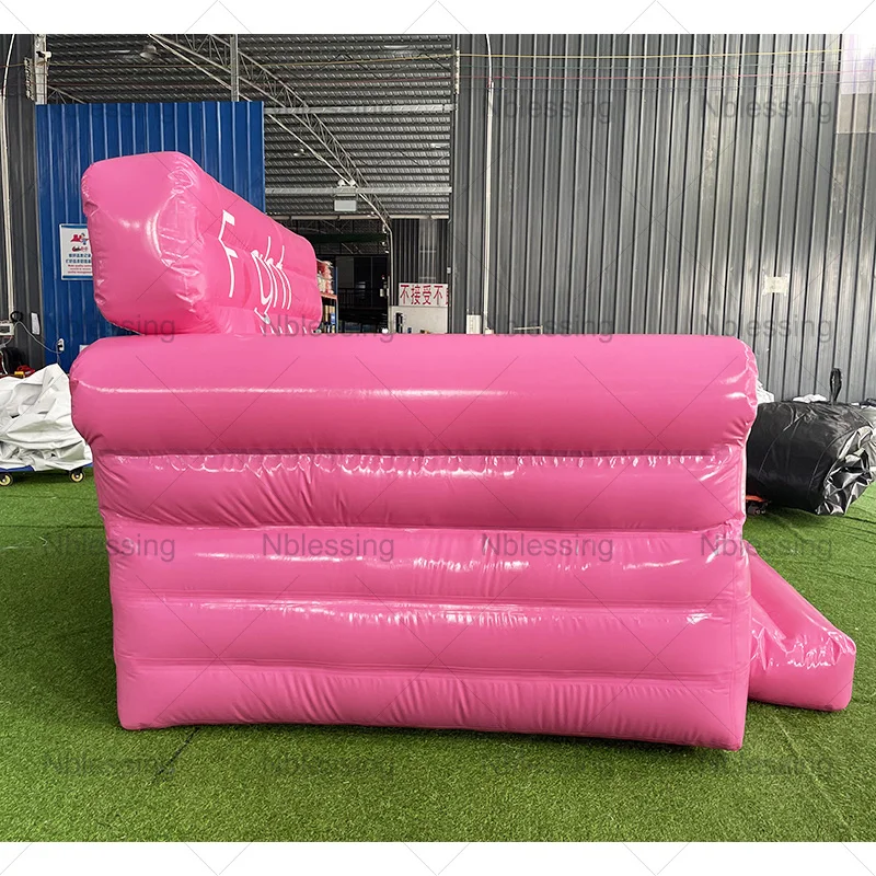 Wholesale outdoor adult kids Pvc inflatable sofa game portable double seat air inflatable game pink sofa