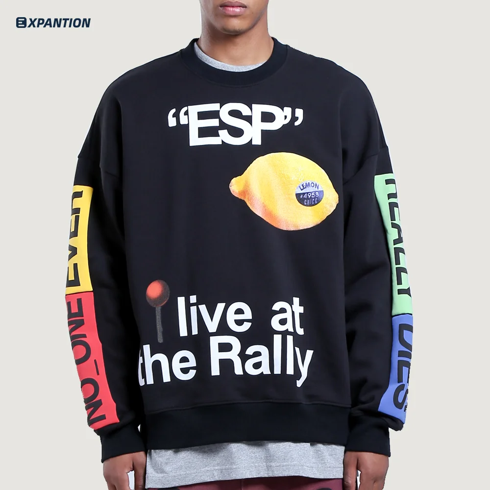 
EXP Factory Wholesale New Arrivals Fashion Ins Street Style Printed Crewneck Oversized Sweatshirt 