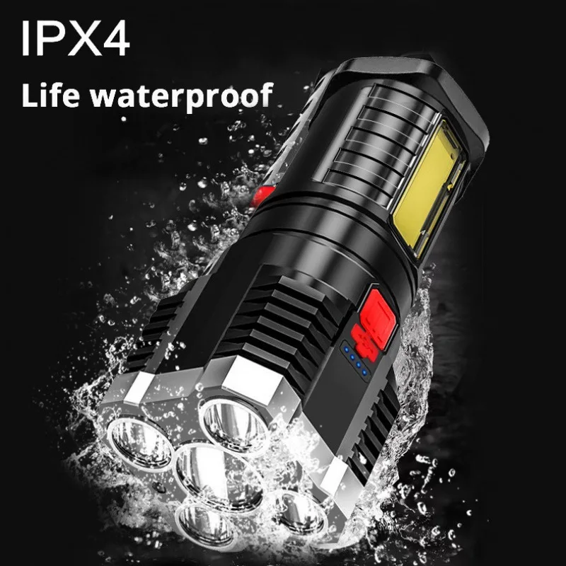 Outdoor Portable Waterproof Torch Light Led Flashlight Long Range Powerful USB Rechargeable Flashlight