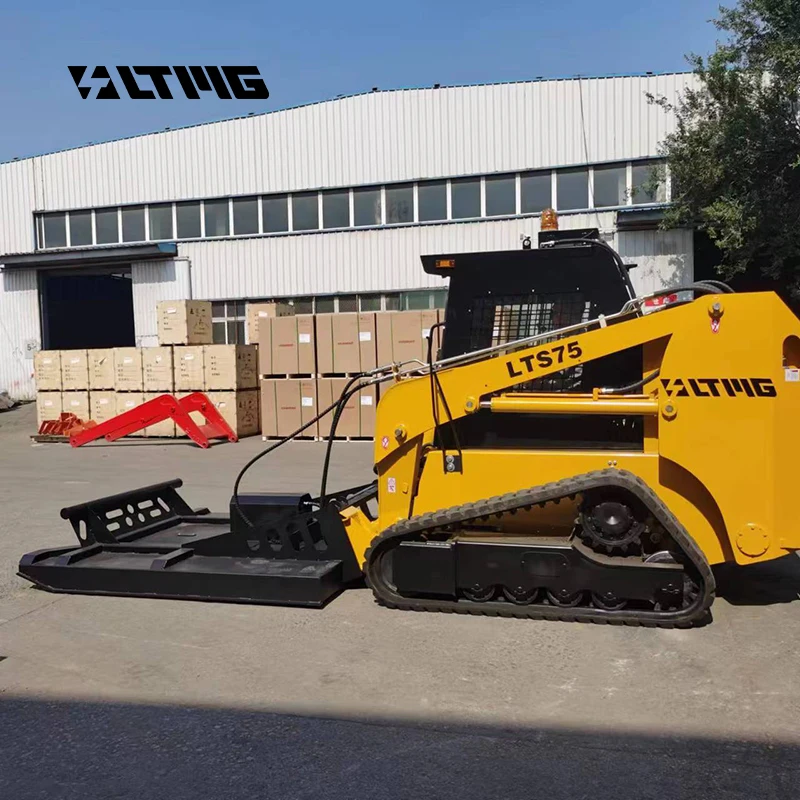 LTMG Crawler Track Mini Skid Steer Loader hydraulic control skid steer loader with Plate Compactor