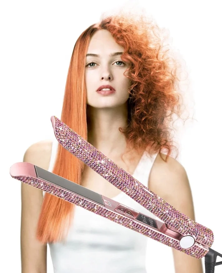 Wholesale Bling Bling Hair Flat Iron Hair Straightener Crystal Diamond Flat Irons Bling Hot Tools for Hair