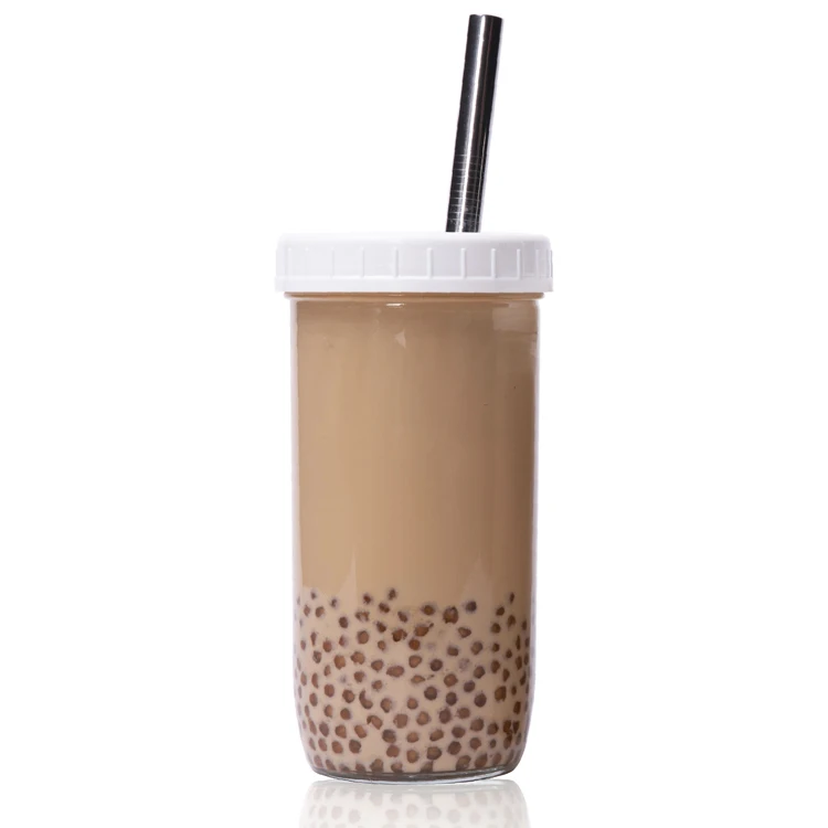 Hot Sale China Supplier in Bulk 710ml 24oz Empty Wide Mouth Glass Drinking Mason Jar with Bamboo Lid