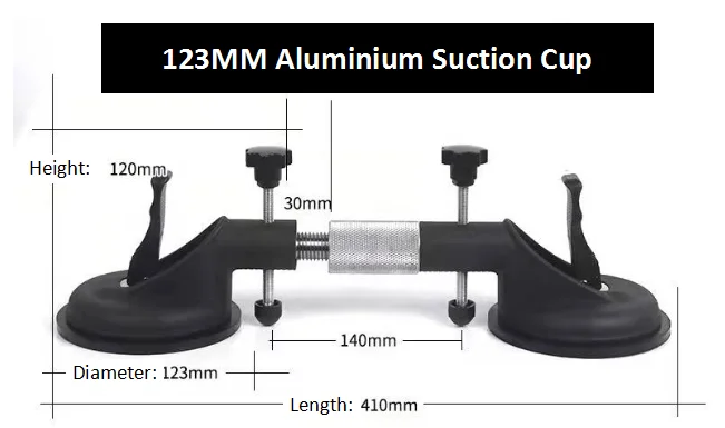 123mm Aluminium Double Handle Gripper Glass Vacuum Sucker Plate Lifter Glass Seam Setter Suction Cups Slab Tensioner