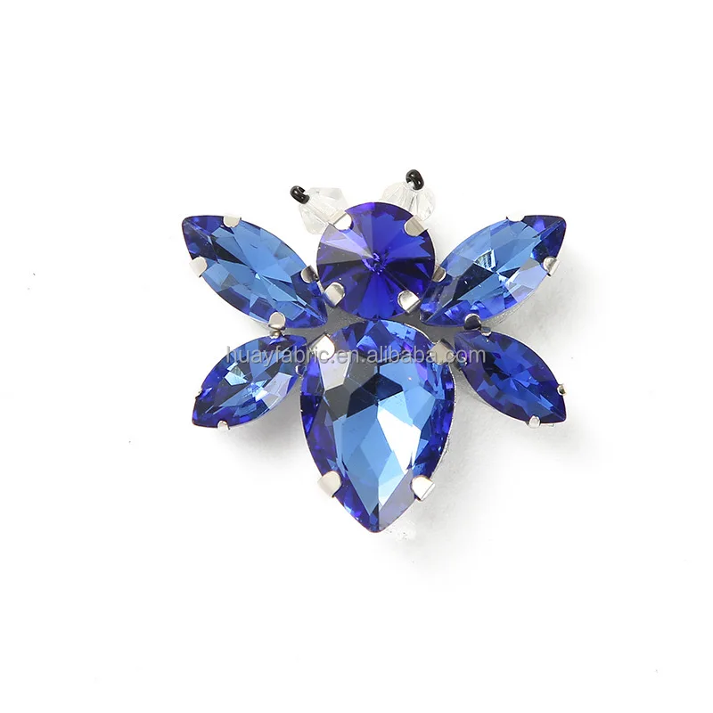 3D Handmade Rhinestone beaded Patch for clothes Animal Flower Parches for clothing Sewing on sequin beads flower Applique