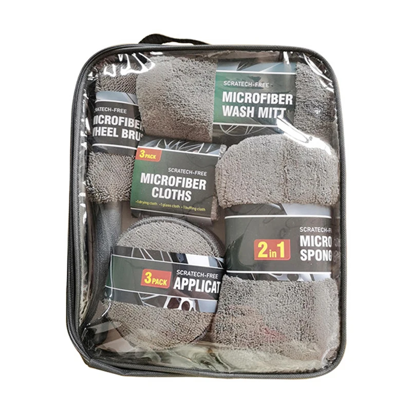 Car Wash 9-piece Set Car Cleaning Supplies Hub Brush Polishing Waxing Sponge Car Wash Towel Cleaning Towel