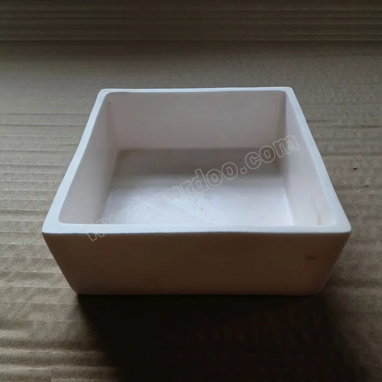 high alumina ceramic sagger square ceramic crucible for melting glass